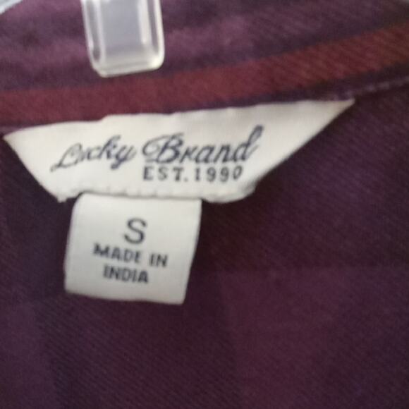 Lucky Brand Women's Size Small Purple Plaid Button-Up Shirt. Athleisure - Picture 2 of 9